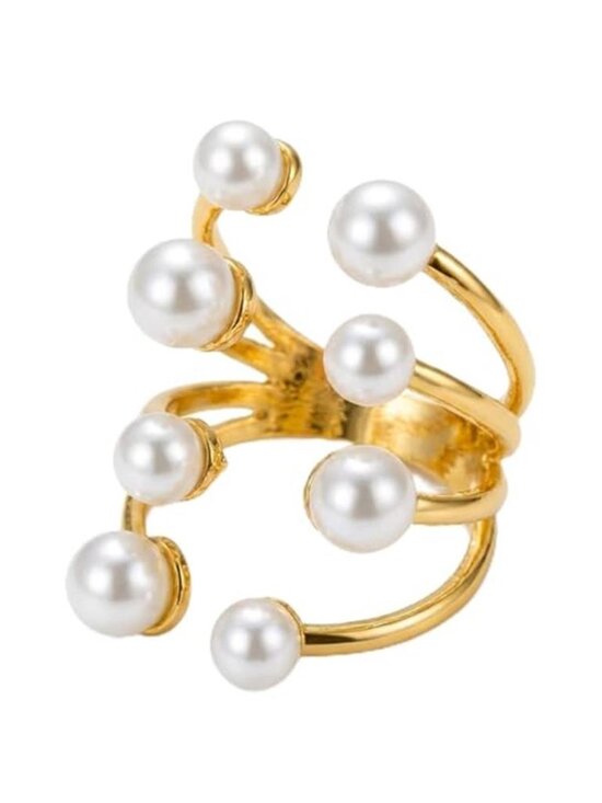 Jewelry - Adjustable Open Band Pearl Ring